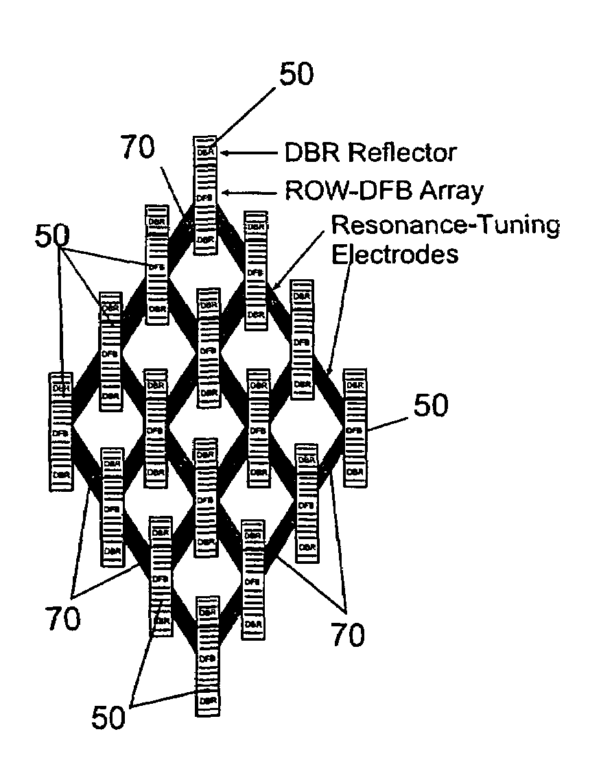 High coherent power, two-dimensional surface-emitting semiconductor diode array laser