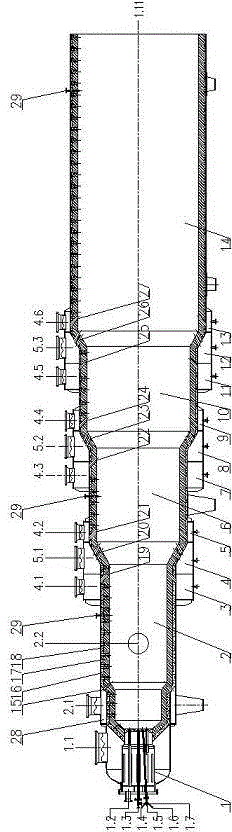 Efficient thermal oxidation furnace for low afterburning-amount smoke constant-speed grading reaction