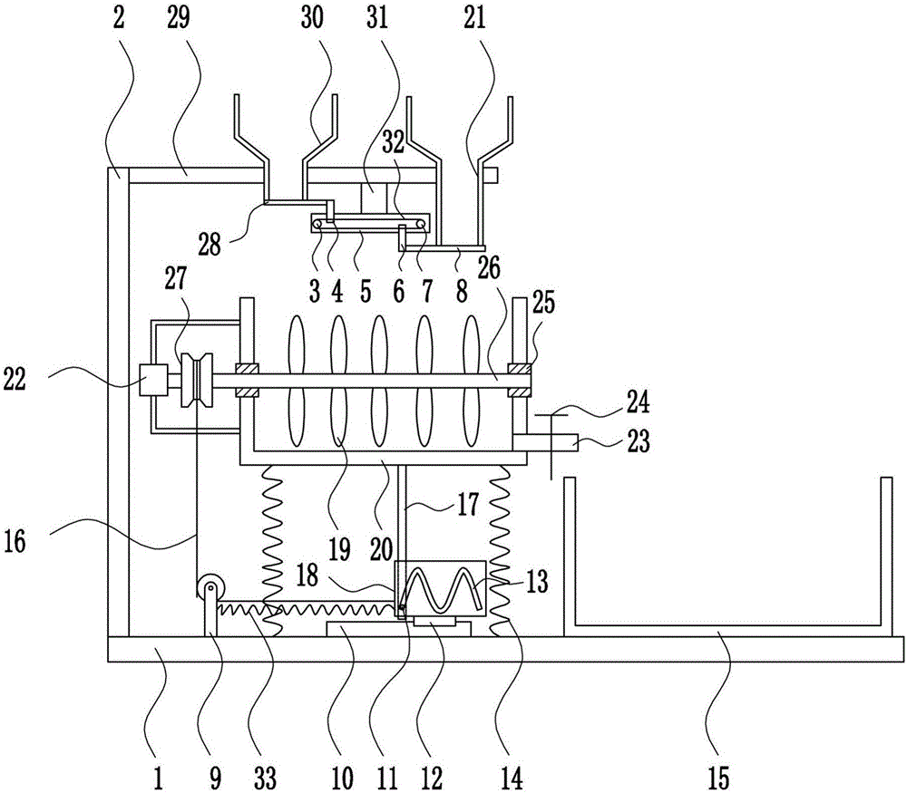 Feed-and veterinary-drug fast mixing device for chicken farms