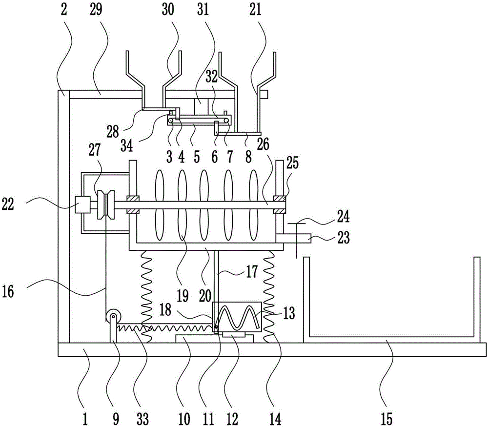 Feed-and veterinary-drug fast mixing device for chicken farms