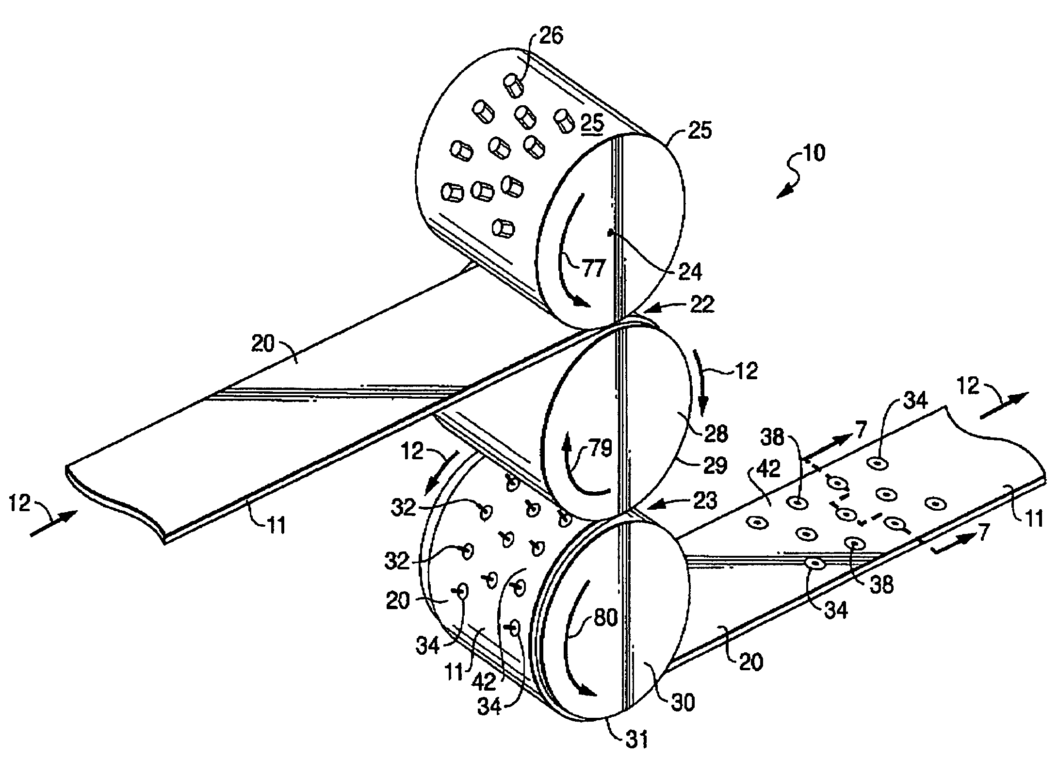 Multi-roll bonding and aperturing