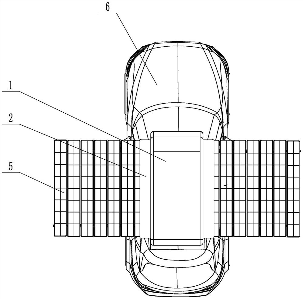 Vehicle-mounted expansion type solar power generation device for new energy vehicle