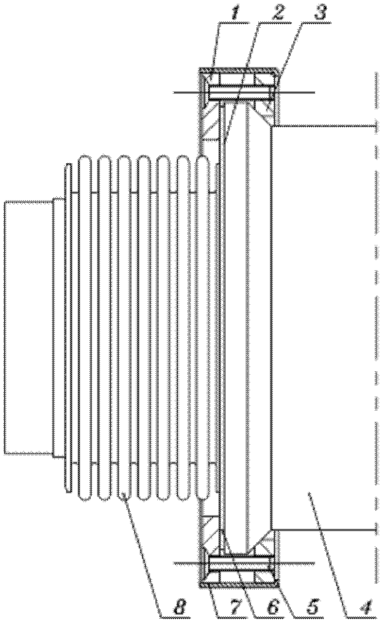 Sealing port protection device of groove-type light gathering vacuum pipe