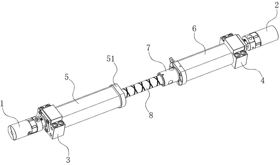 Synchronous speed control mechanical device based on coaxiality and opposite rotating directions