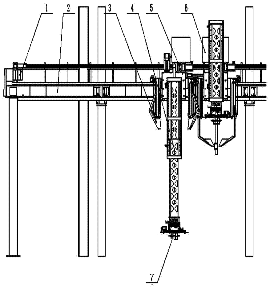 Tire blank three-dimensional truss robot automatic conveying line