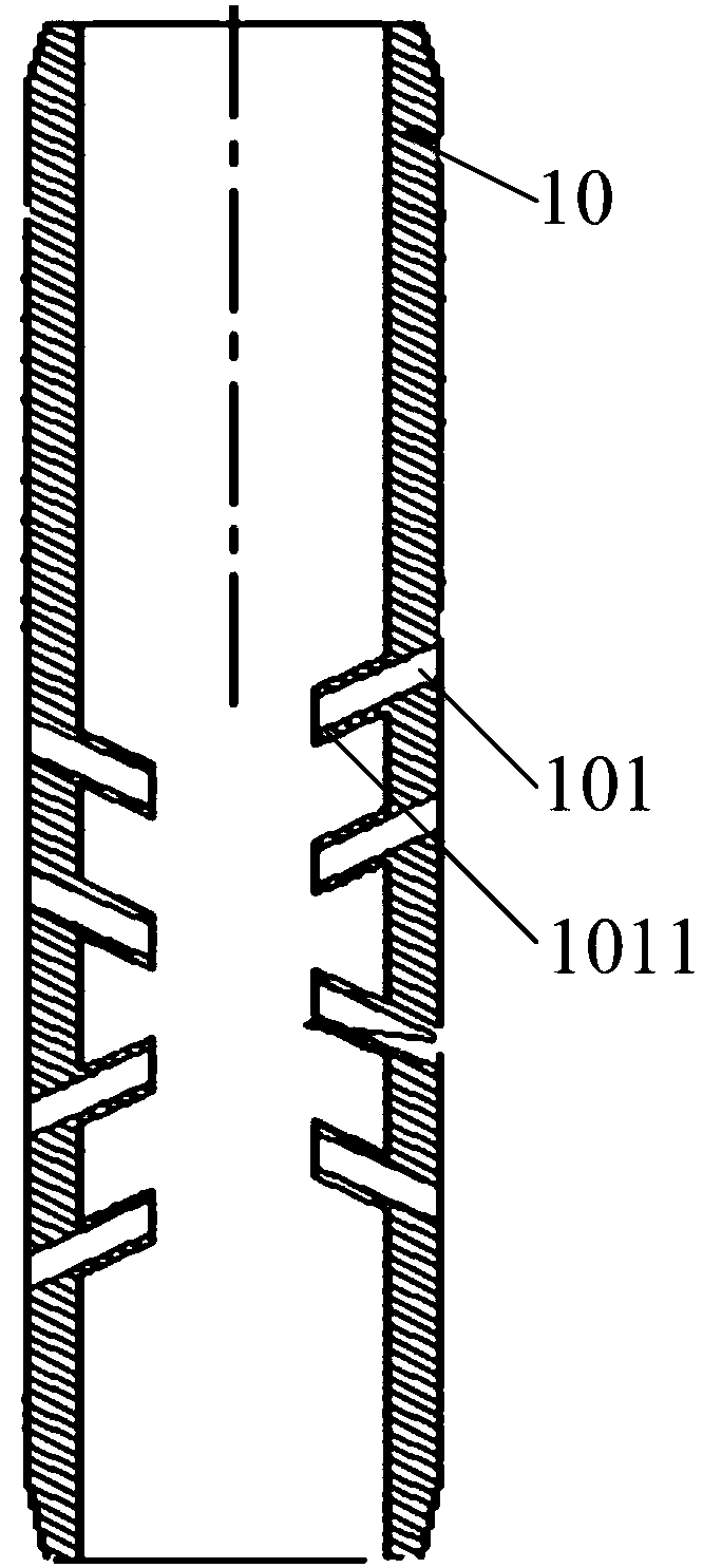 Thin oil mixing device and oil extraction pipe column