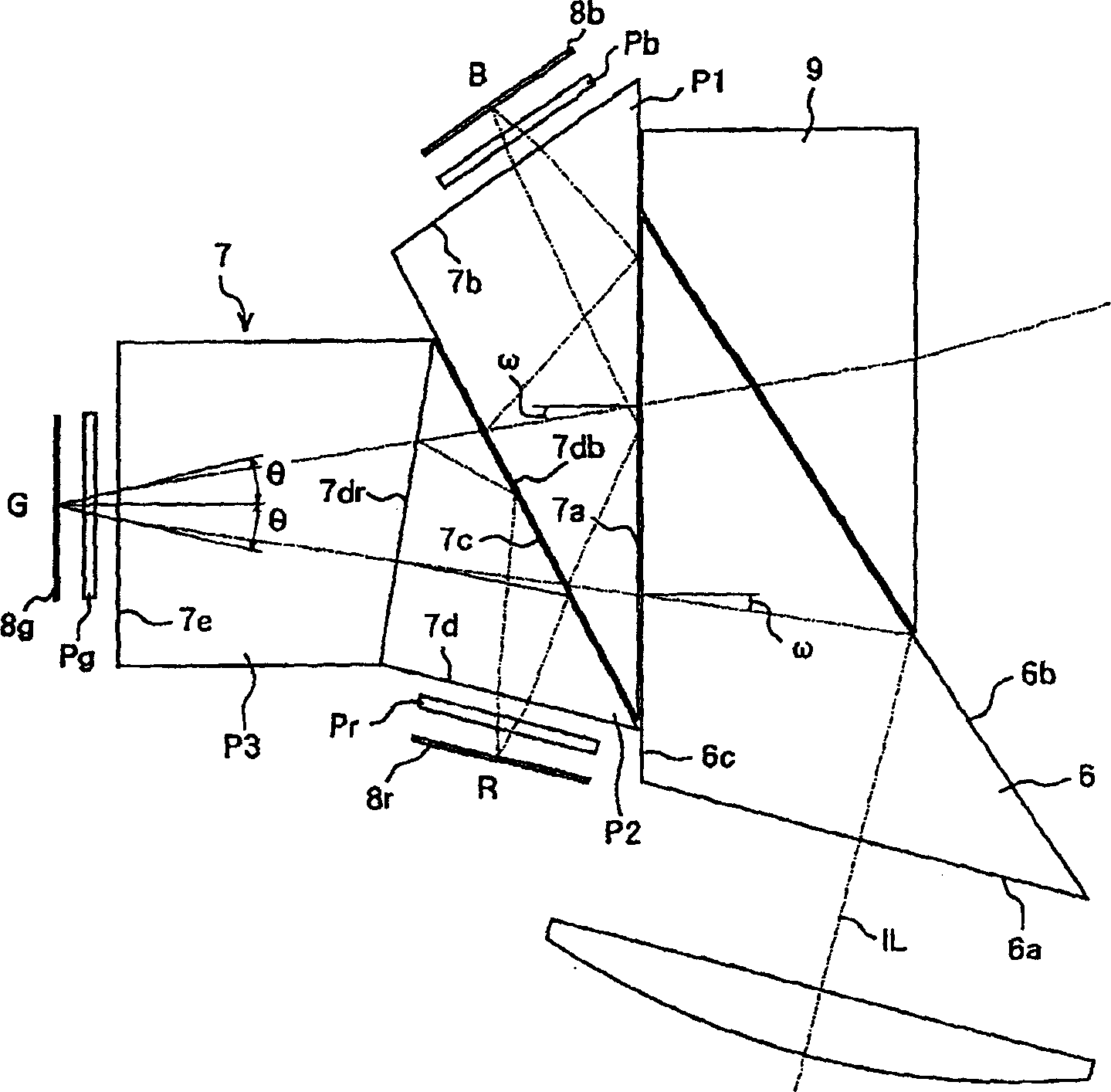 Projection image display and image display system