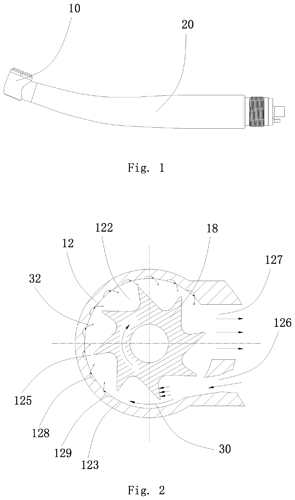 Fluid-driven medical or dental handheld device