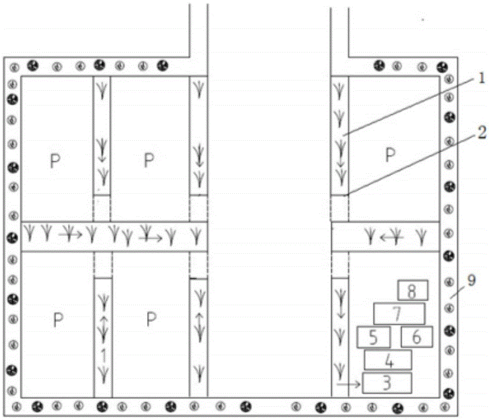 A storage wetland system for treating parking lot rainwater and adjusting microclimate