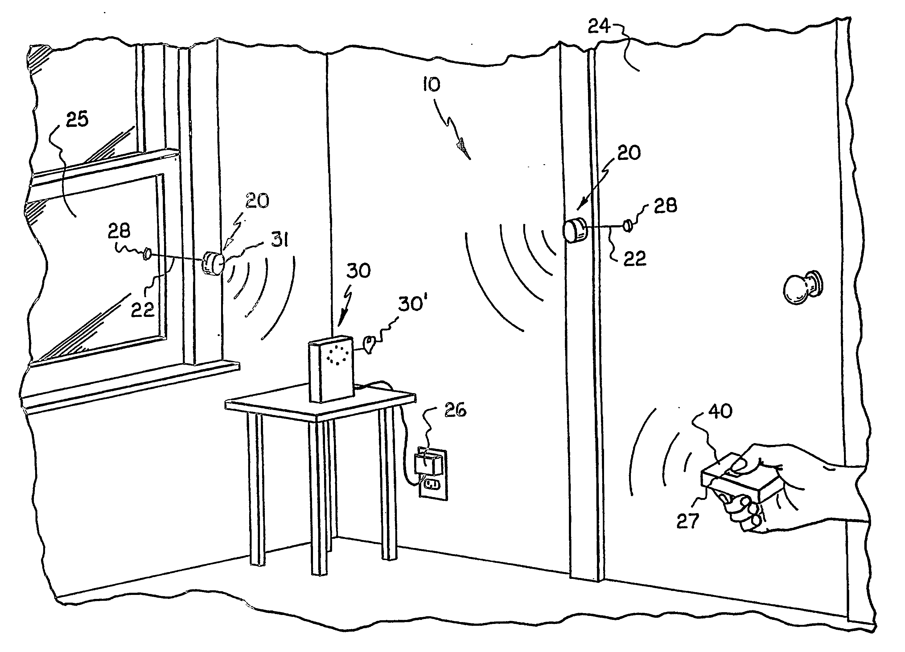 Portable motion detector and alarm system and method