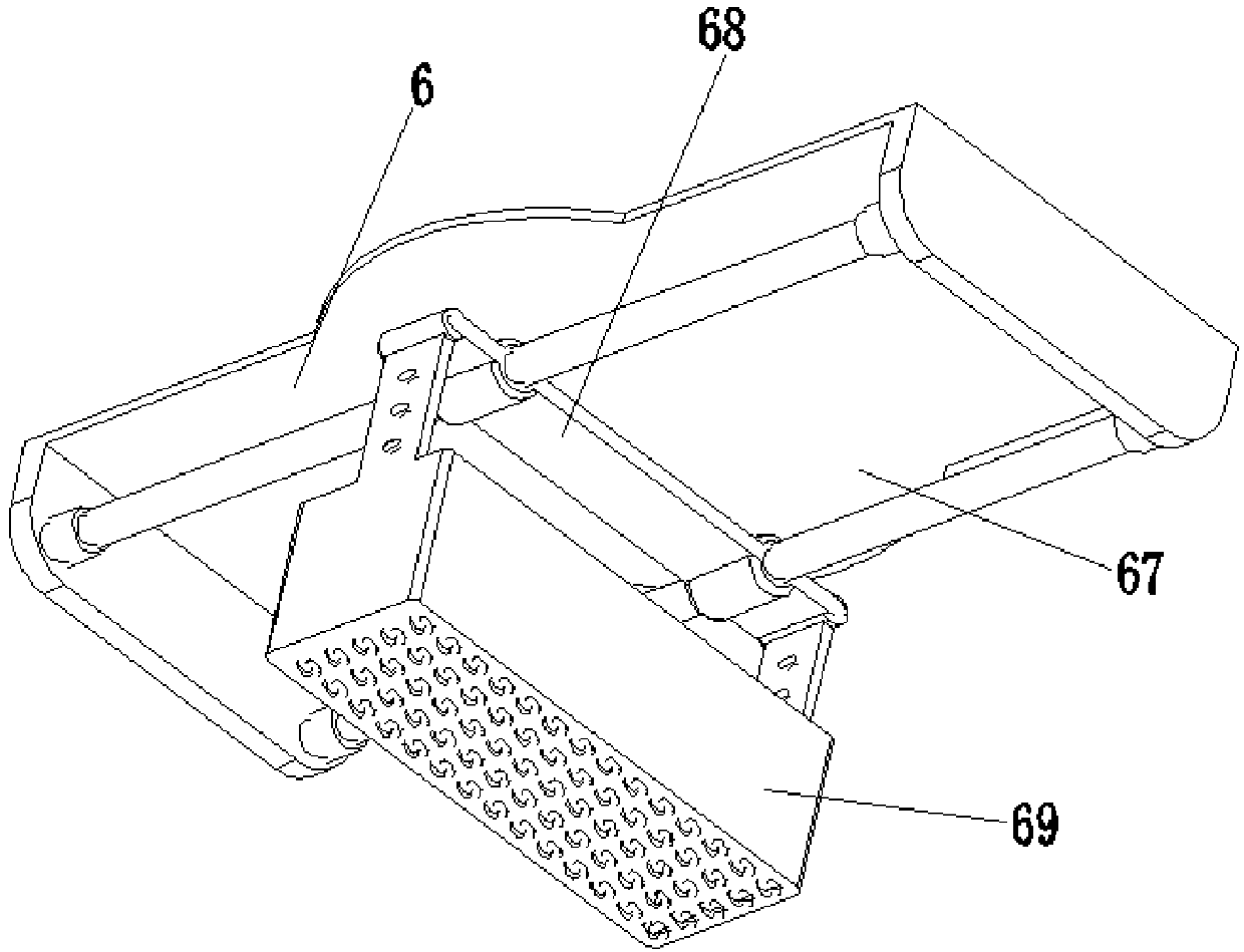 A brick gap filling device for a city municipal sidewalk floor tile laying robot