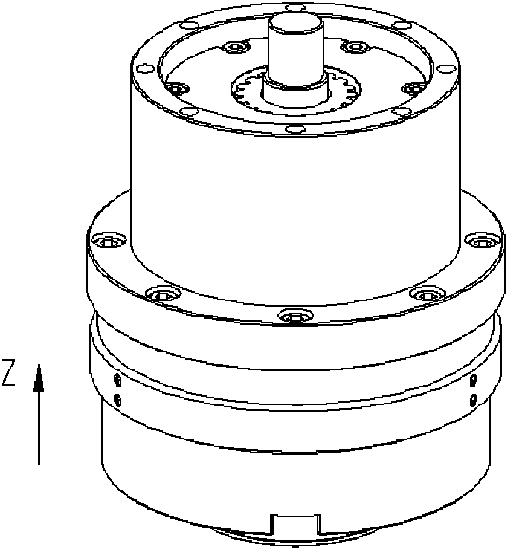 Z-axis servomotor integrated with power-off braking device