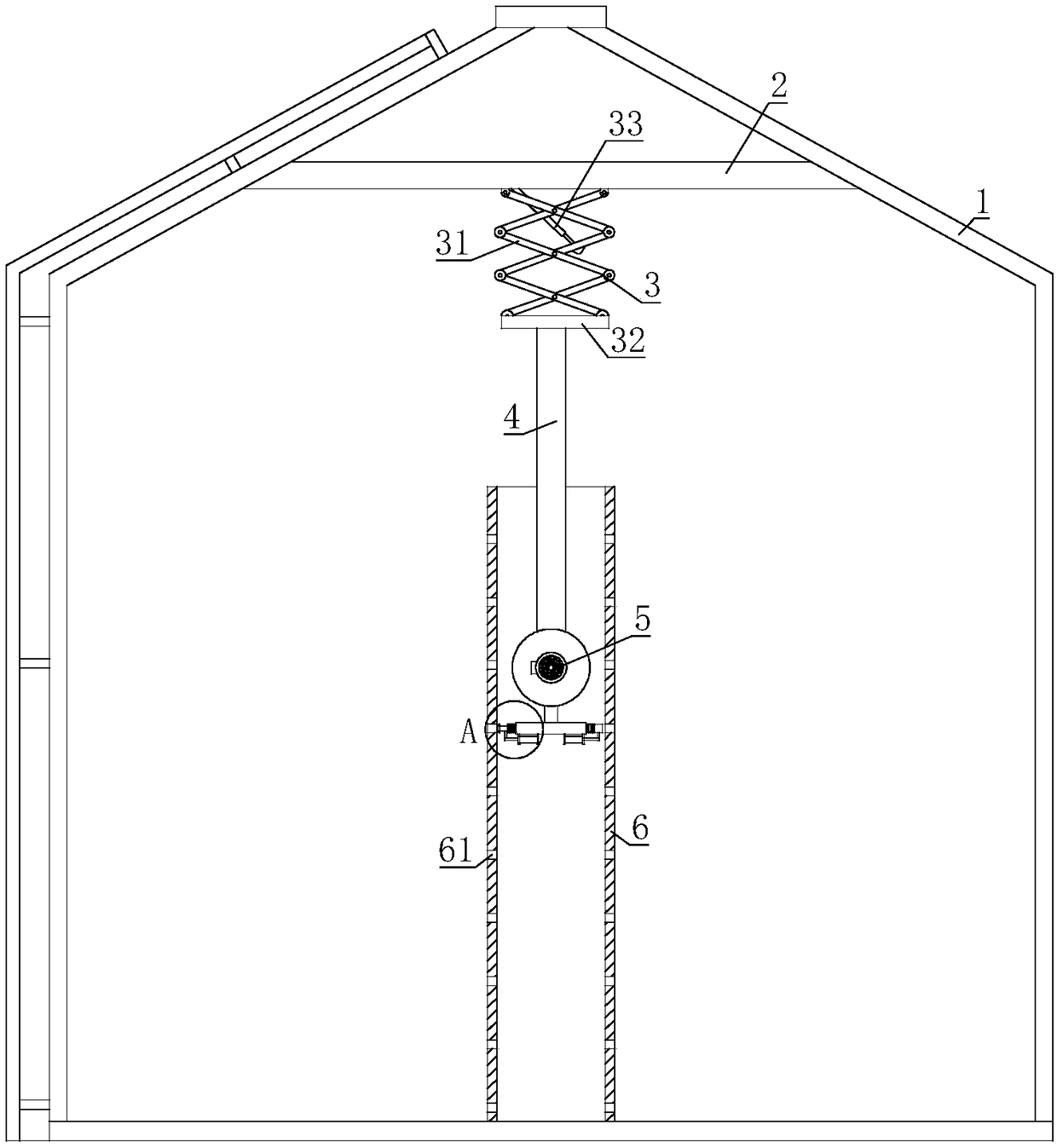 Granary having directional ventilation function