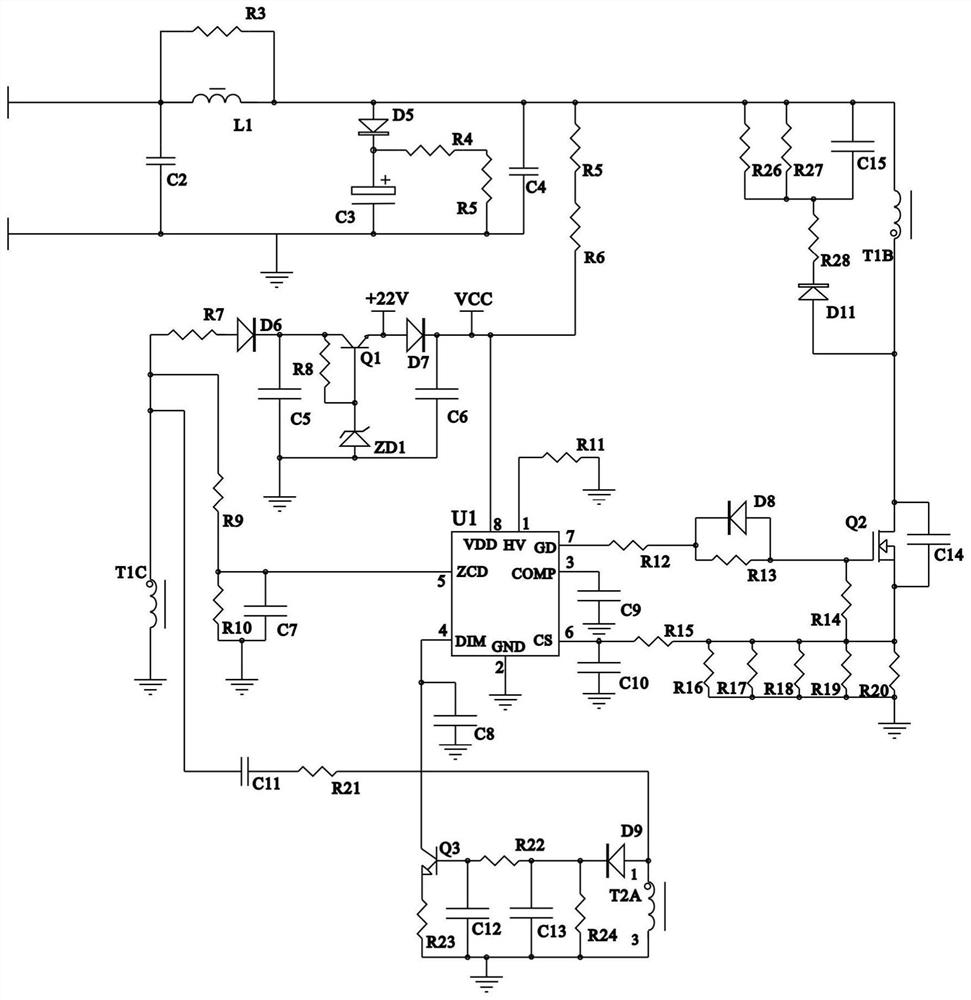 Dimming circuit, PCB and dimming power supply