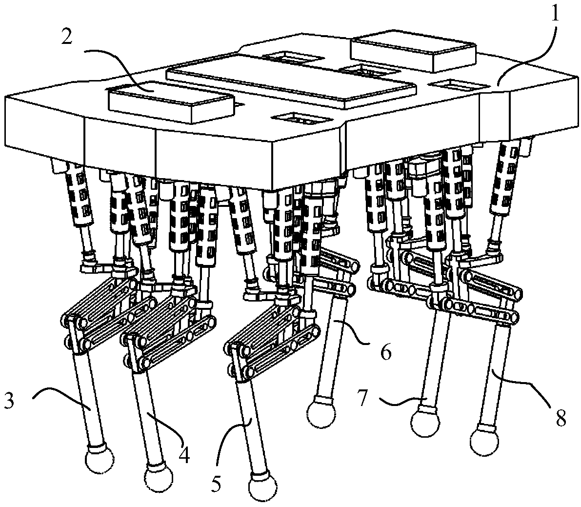 Hexapod walker based on four-degree-of-freedom mechanism legs