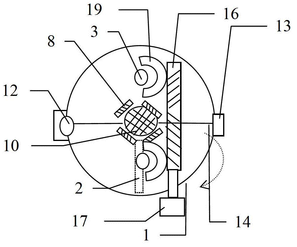 Ice removing mechanism of ice removing robot for overhead cable