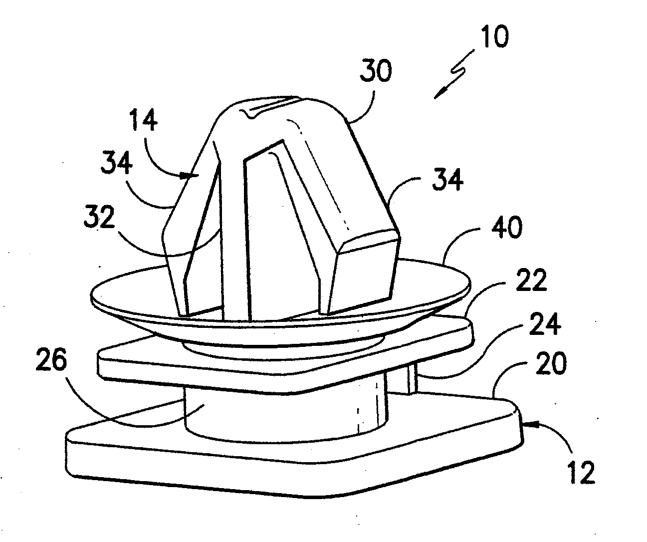 Serviceable snap-in fastener