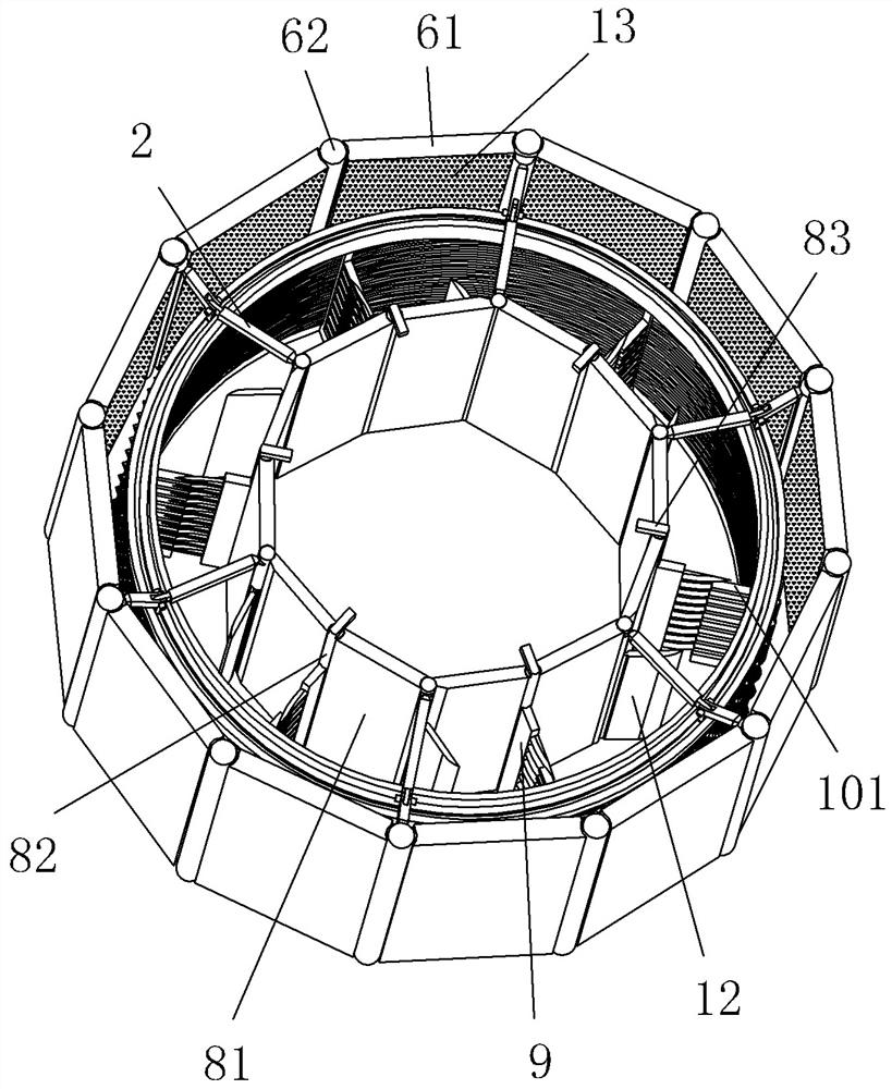 Waste recycling and crushing device for mechanical parts processing