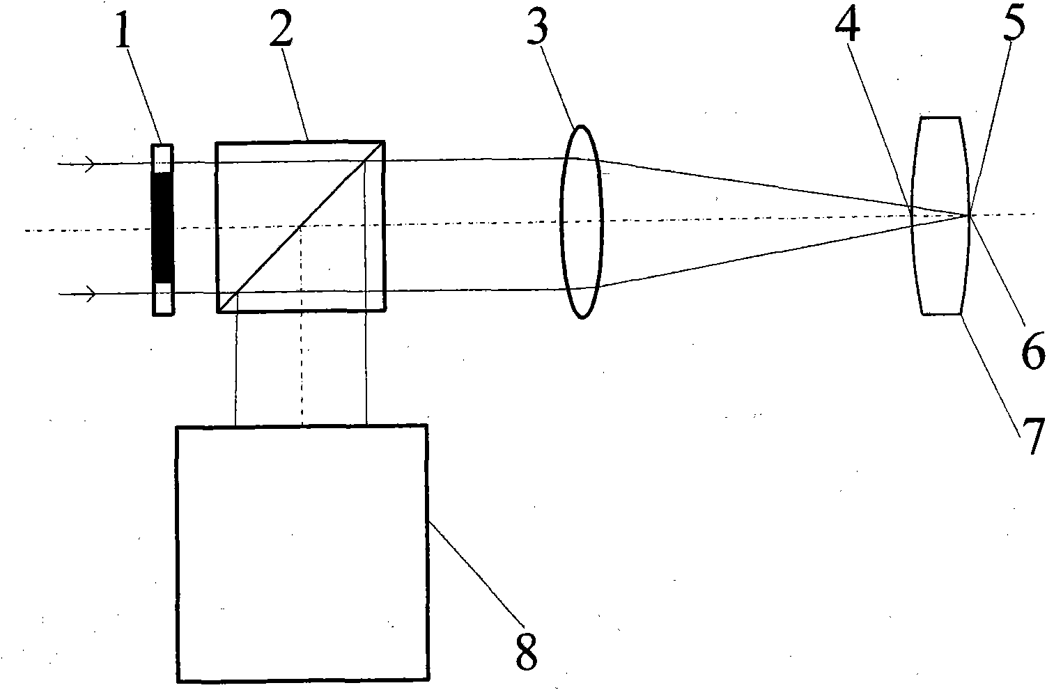 Method and device for measuring central thickness of differential confocal lens