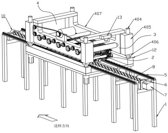 A pressing device for the upper cover plate of the radiator shell for 5G base station