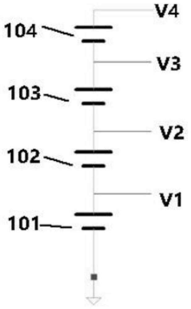 Voltage detection circuit for multiple lithium batteries