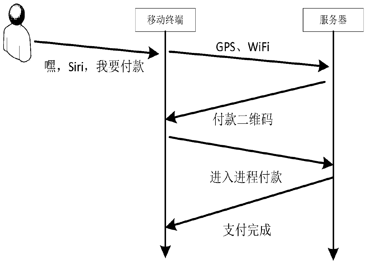 Mobile payment process starting method and system