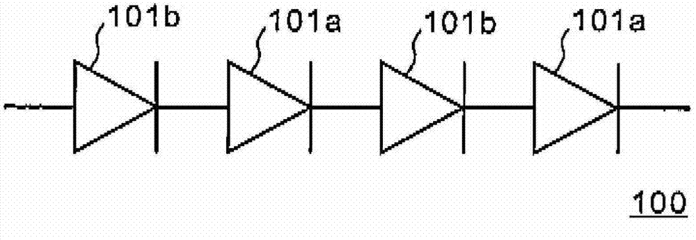 Led array capable of reducing uneven brightness distribution