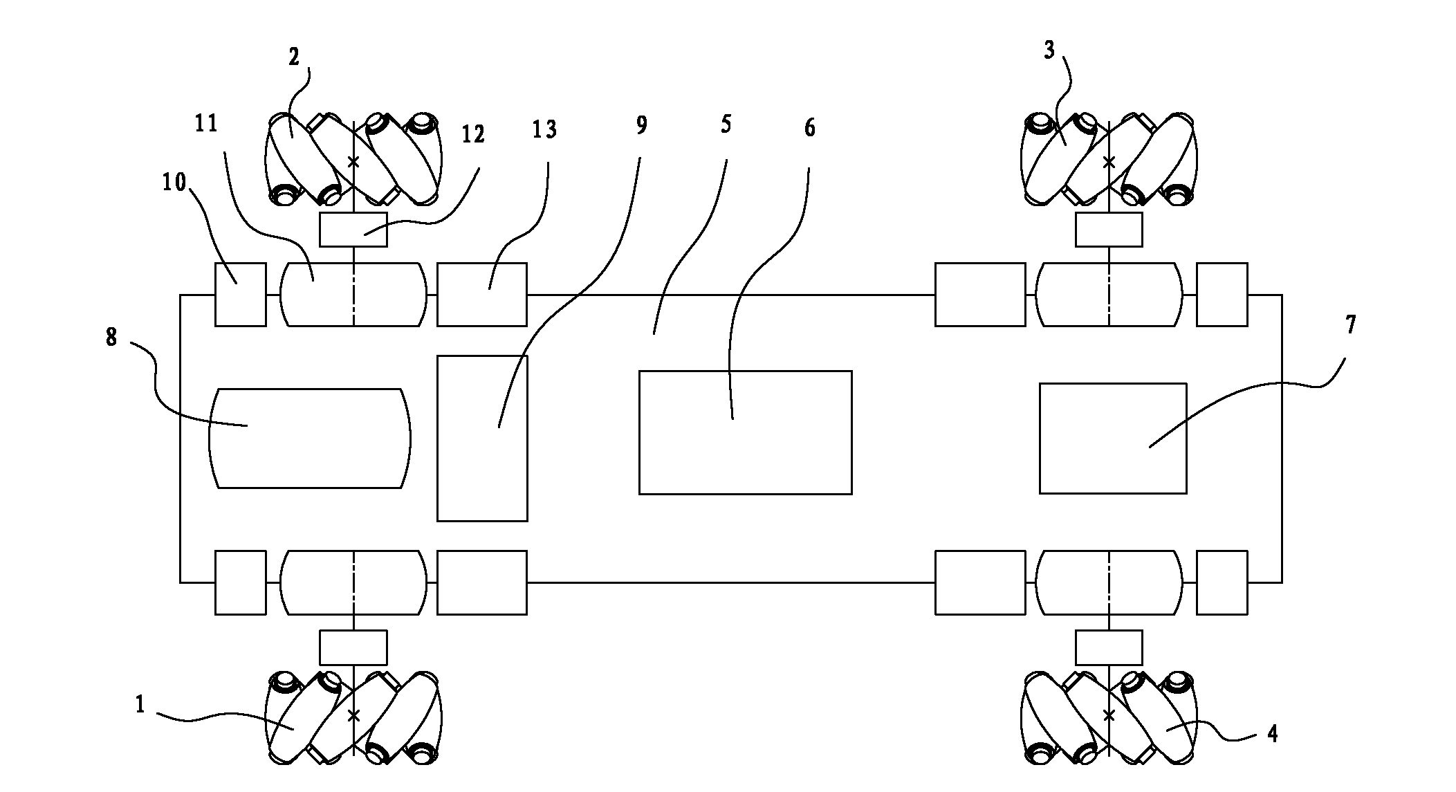 Mecanum wheel omnidirectional mobile vehicle and working method thereof