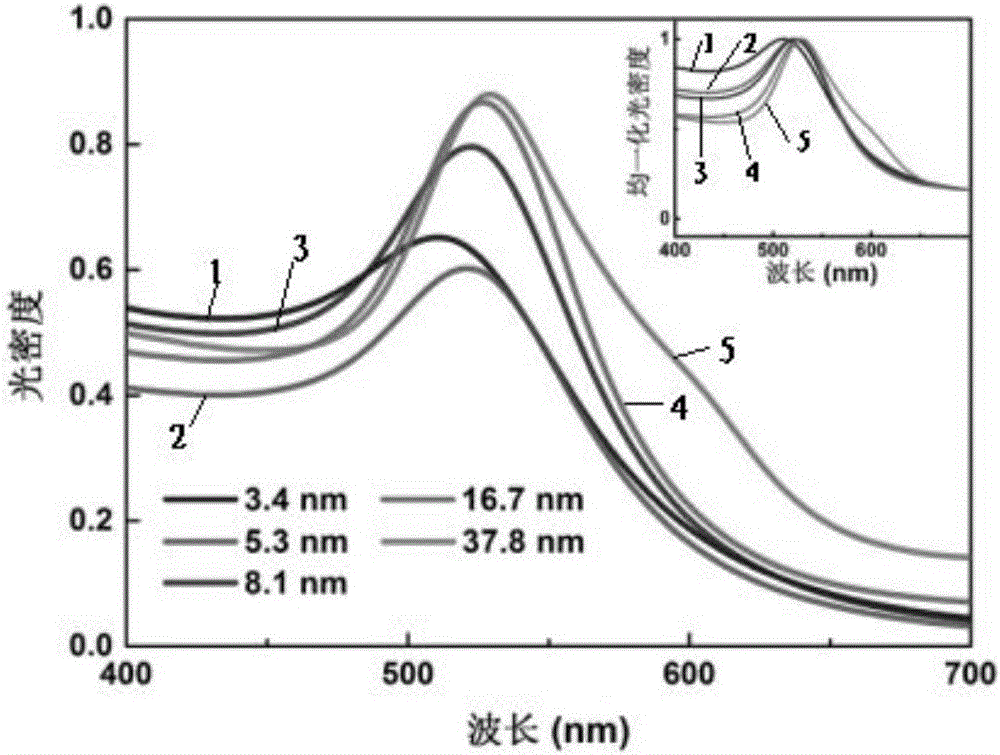 Preparation method and application of multi-sized monodisperse gold nanoparticles