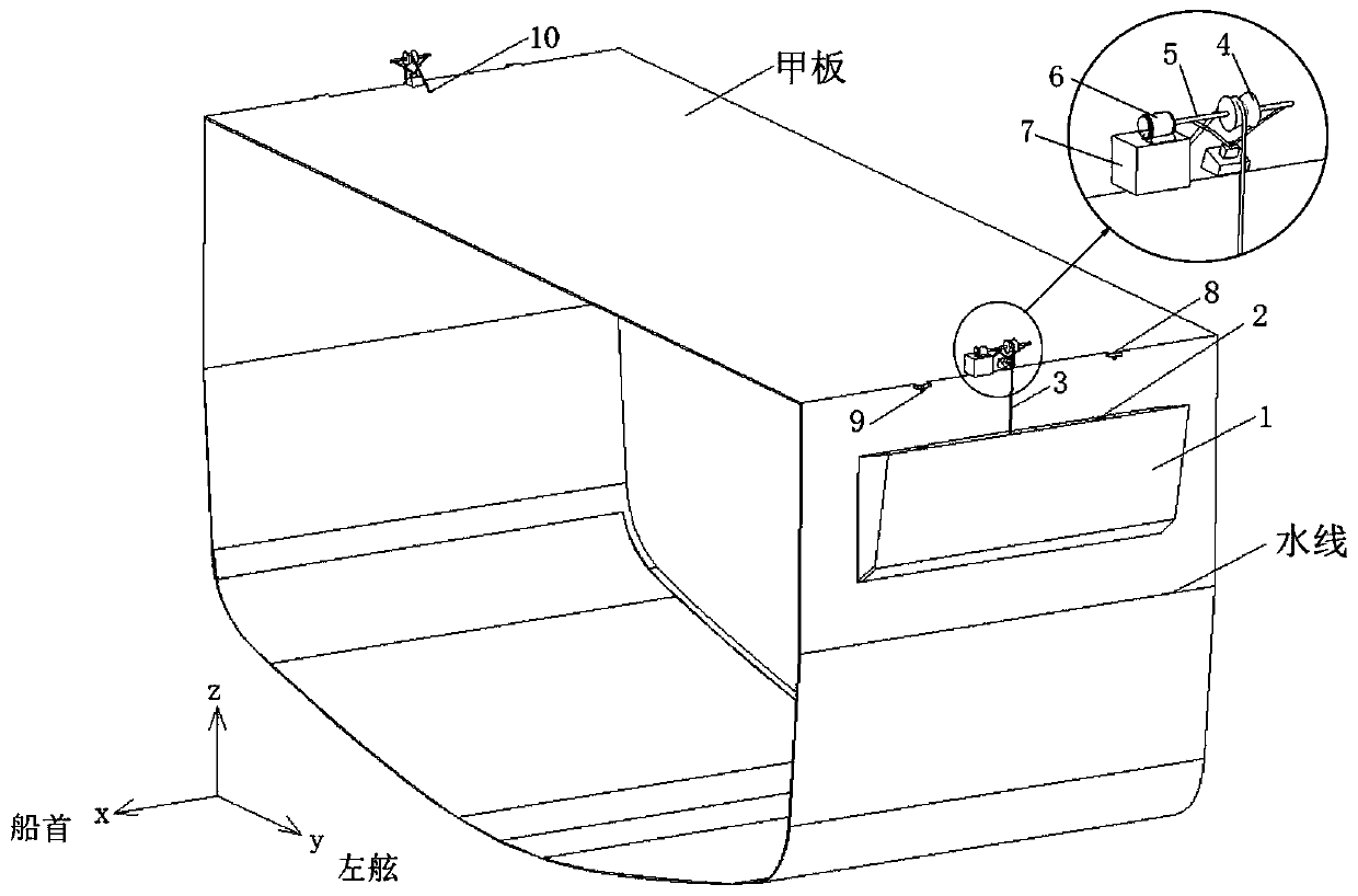 Power generation device utilizing ship two-board wave energy