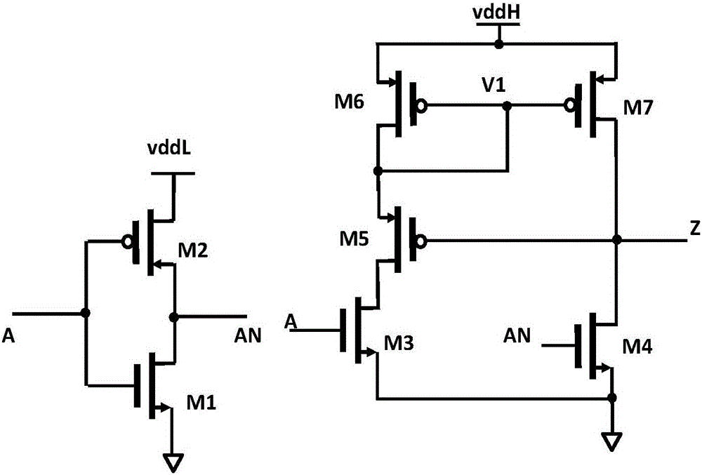 Subthreshold level shifter having wide input voltage range