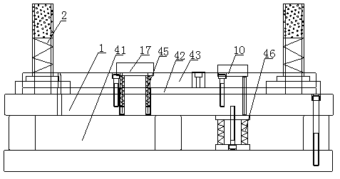 Automatic continuous forming mold of automobile armrest framework