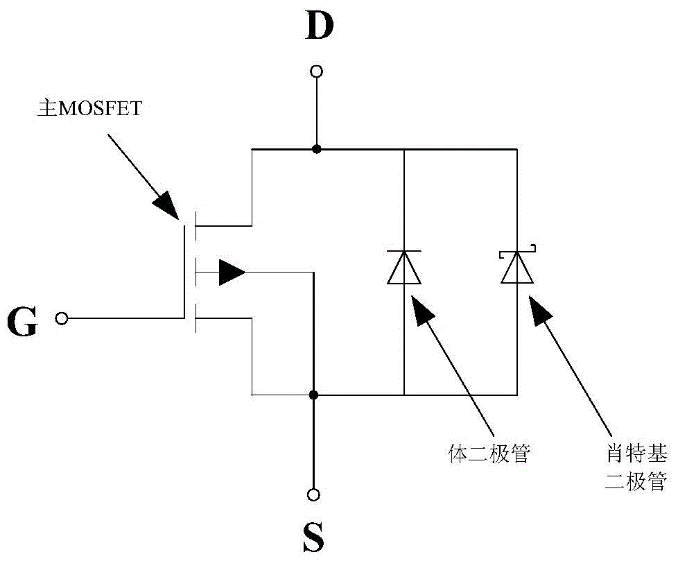 A trench-gate vdmos device with integrated schottky diode