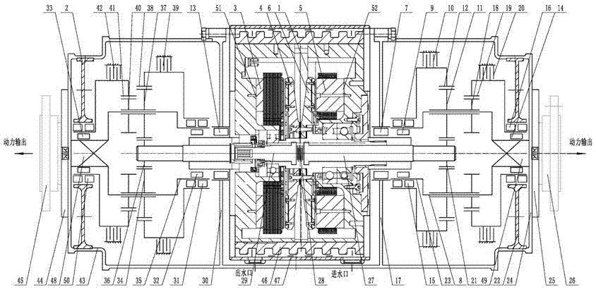 Mining timeliness four-wheel drive automatic speed changing multi-mode power driving system