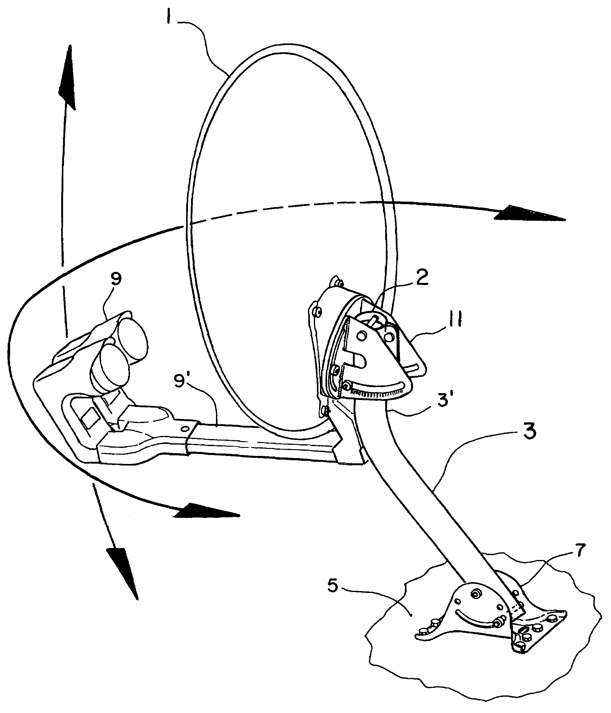 Satellite dish antenna mounting system