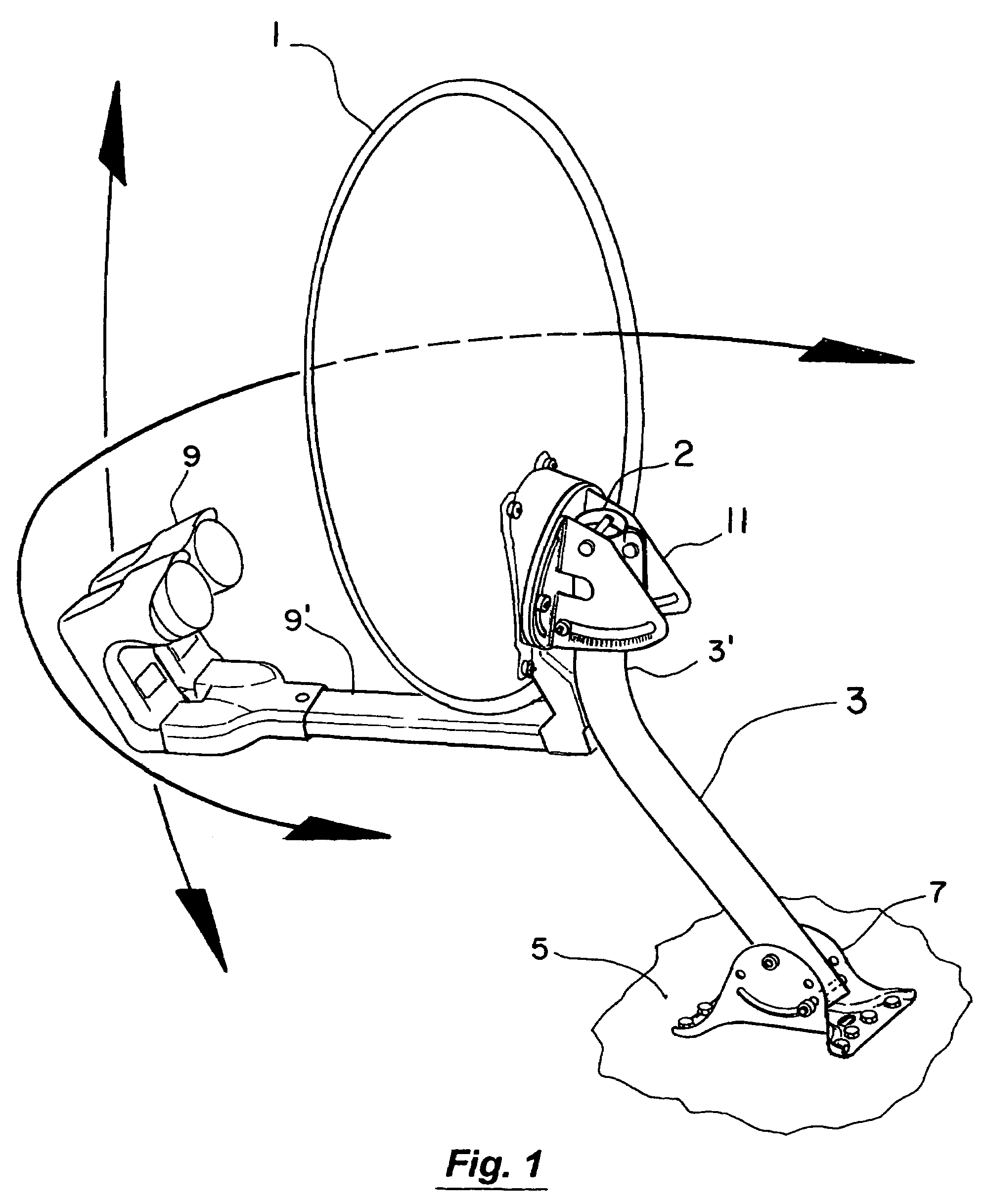 Satellite dish antenna mounting system