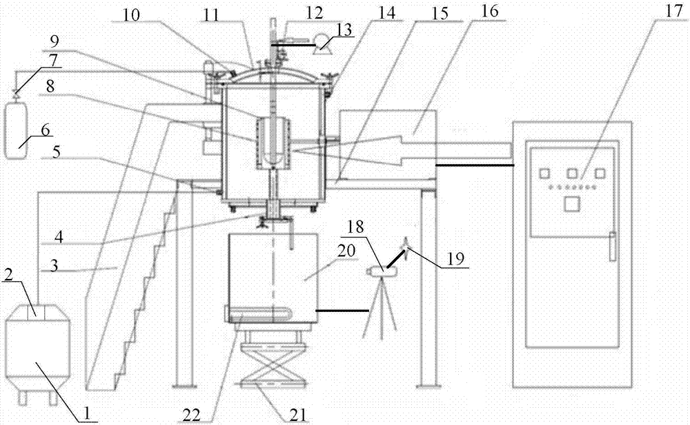 Melt-coolant interaction relevant thermotechnical hydraulic experiment system