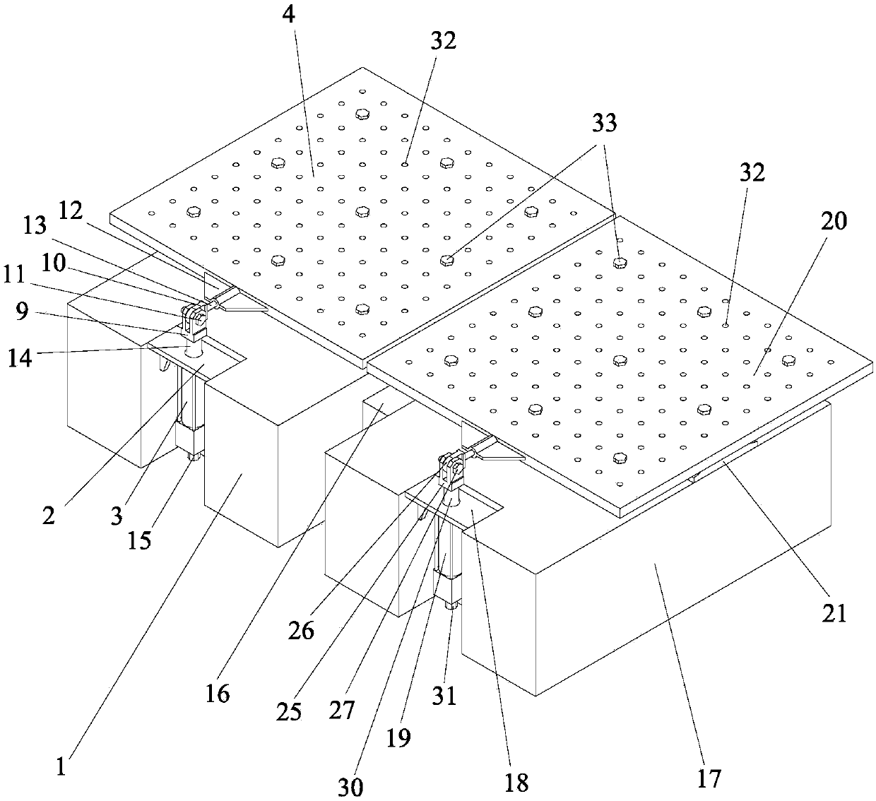 Dual-vibration table model test device capable of independently providing single-degree of freedom vertical torsional vibration load