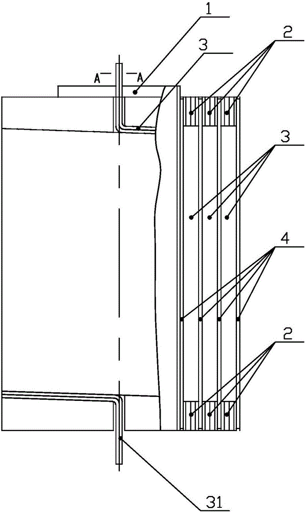 Oil-immersed transformer low-voltage winding structure adopting transposed conductors