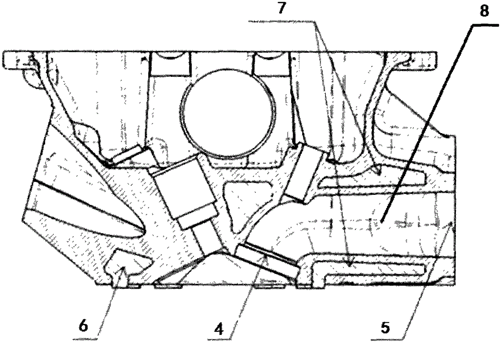 Integrated exhaust manifold type three-cylinder machine cooling water jacket