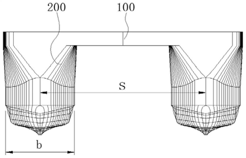 Semi-small waterplane area catamaran