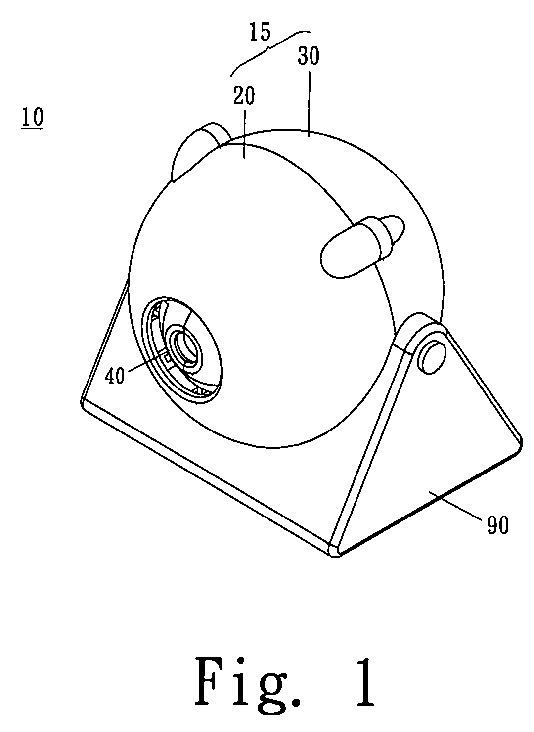 Rotatable camera that moves a camera lens unit in a panning or tilting motion by a single motor