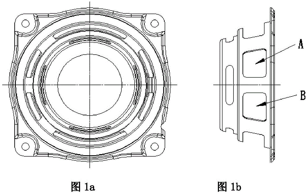 Die chute structure for oblique blanking