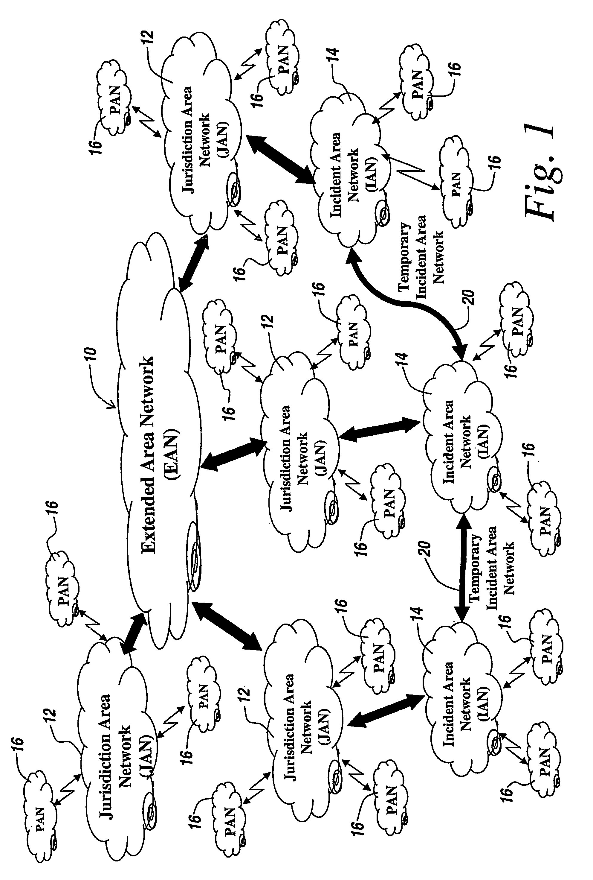 Device for establishing communications interoperability at an incident site including means for recording crisis incidents