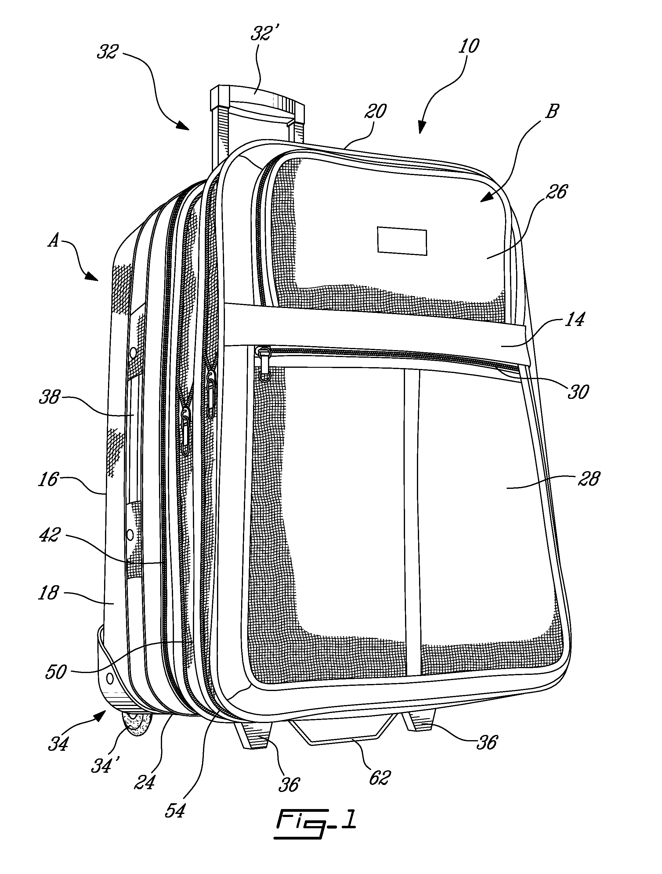 Multi-level expandable suitcase