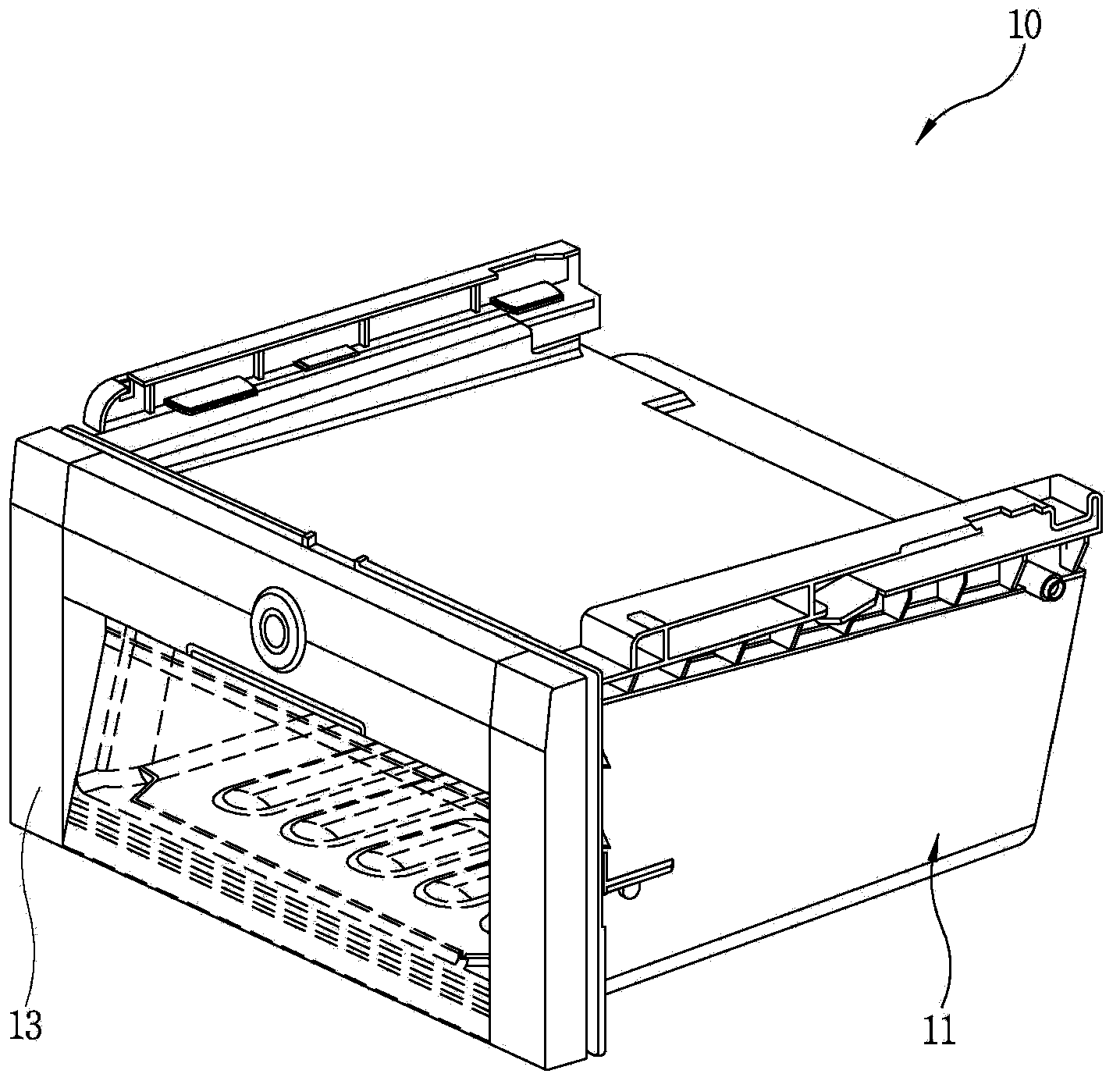 Refrigerator having air pressure adjusting apparatus for storage container