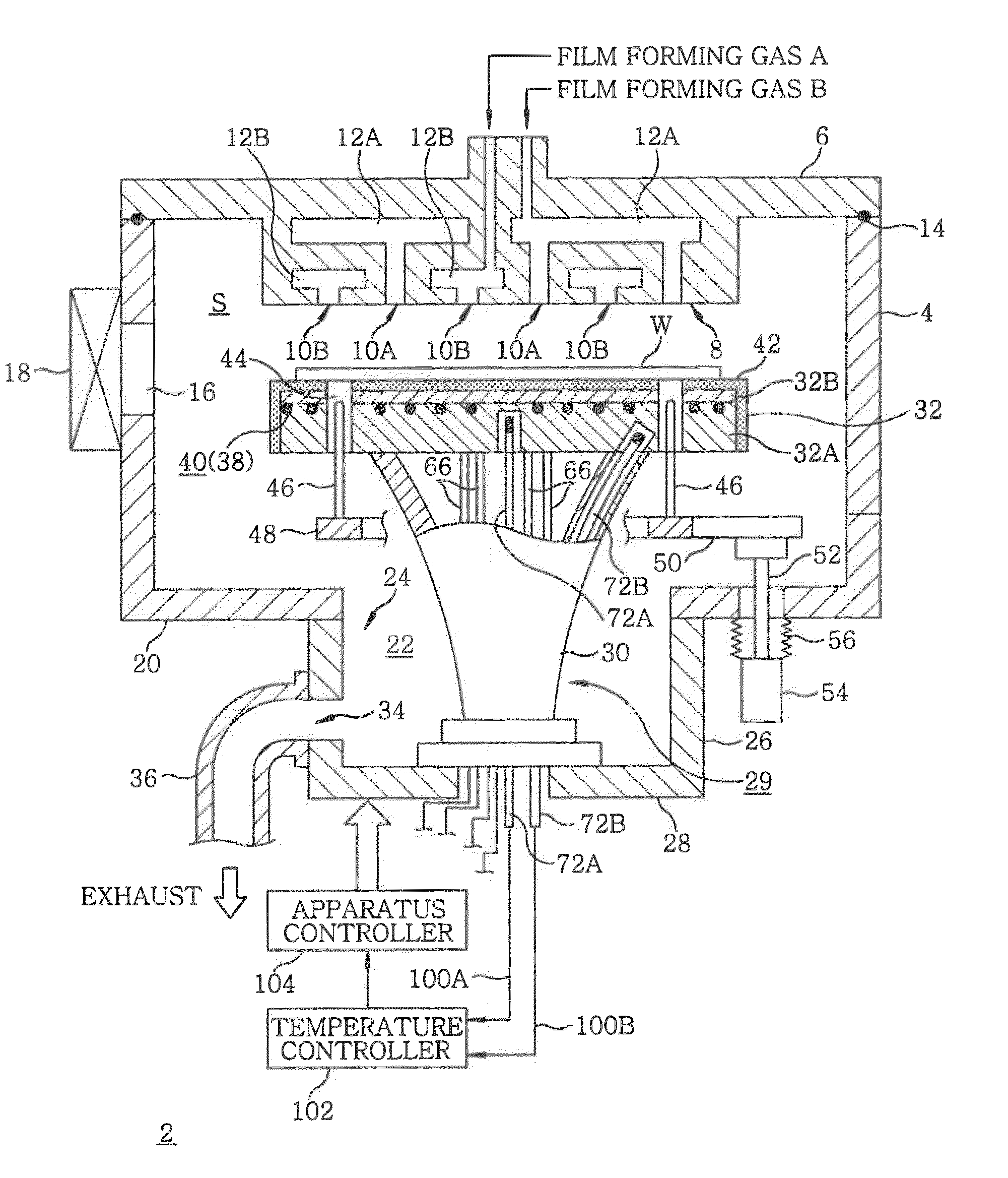 Mounting table structure and heat treatment apparatus