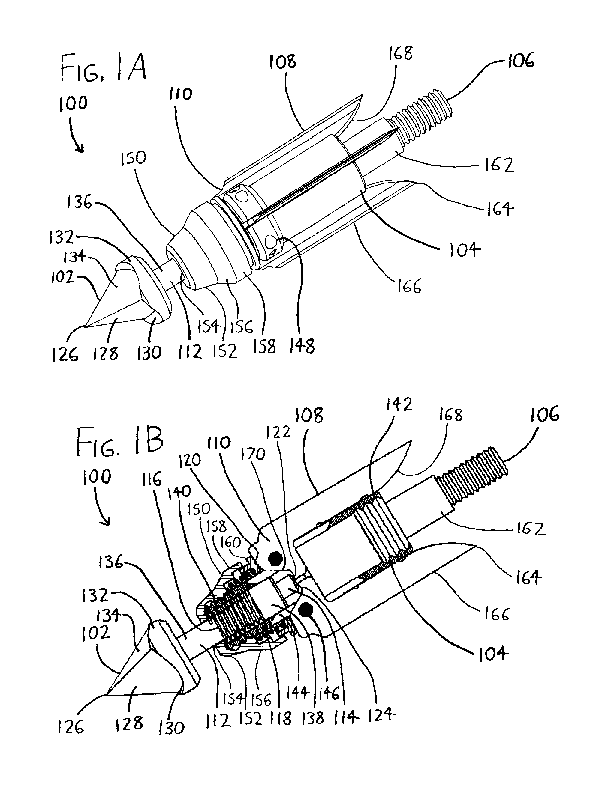 Arrowhead with unfolding blades