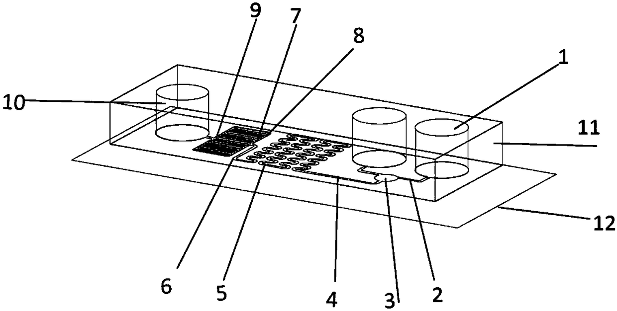 Pump-free microfluidic chip, preparation method thereof and portable biochemical analysis device