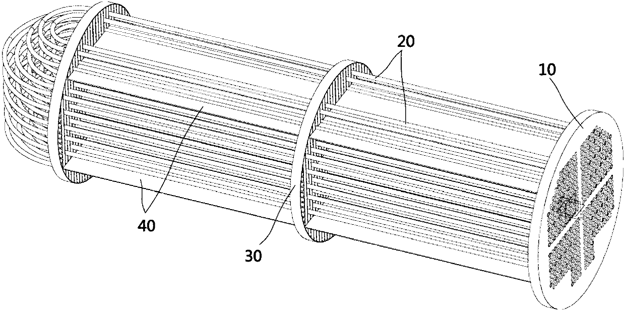 Longitudinal baffle plate type heat exchanger